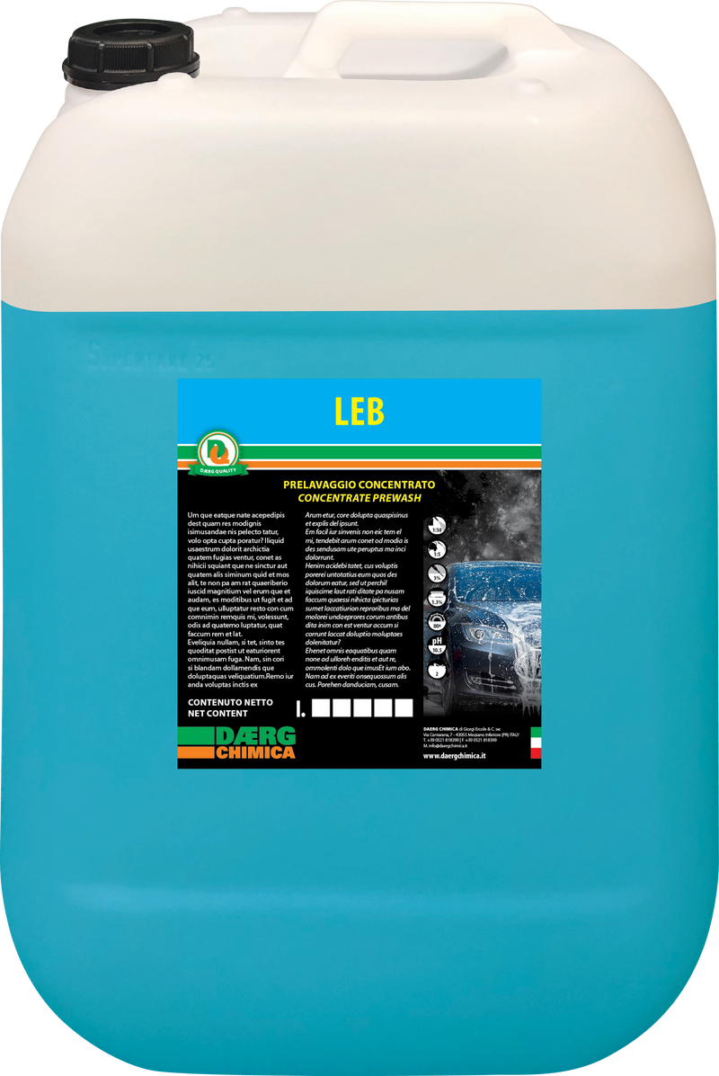Detergente Prelavaggio Auto Brillantante | Lavaggio Esterni LEB Daerg 10kg